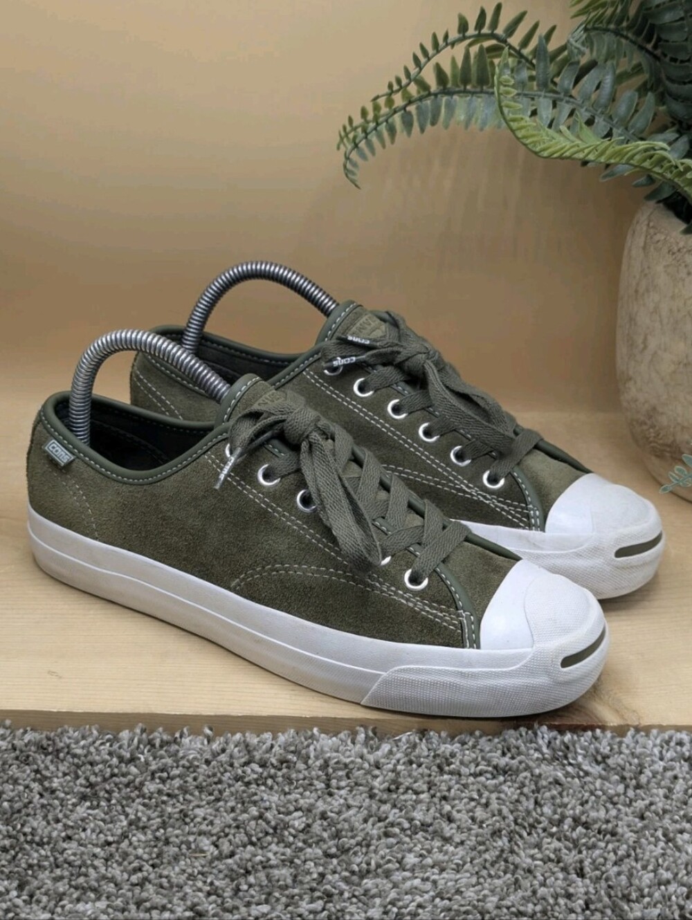 Converse Cons Jack Purcell Green Suede Women's Size 7.5 Comfort Shoes Low Top